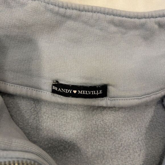 Brandy Melville 1/4 Quarter Zip Women's Pullover Sweatshirt Blue One Size - Picture 4 of 7